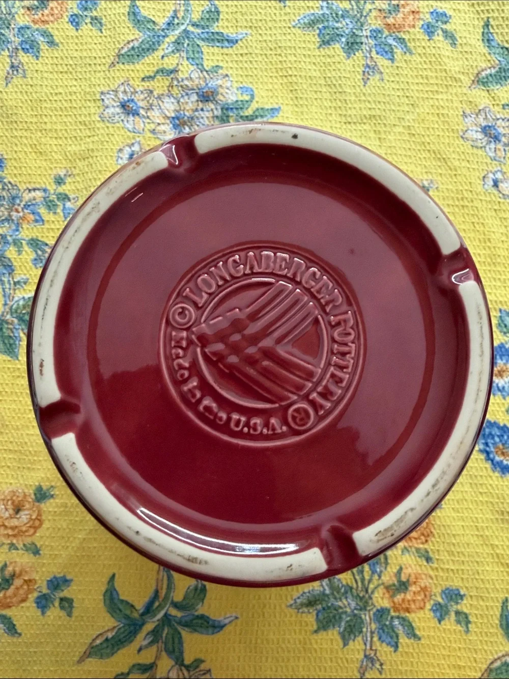 Longaberger Crock - 2Qt paprika Utensil Crock with Stoneware Base